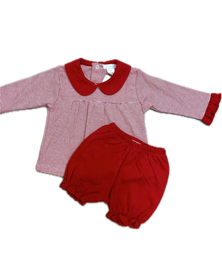La Luna Pima Red Stripe Bloomer Set
