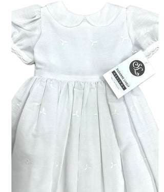 Susanne Lively White Embroidered Baptism Gown with Bonnet - 0/6M