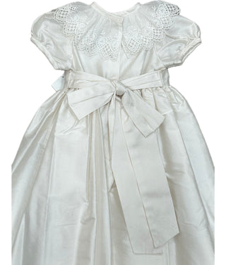 Susanne Lively Ivory Silk Baptism Gown with Bonnet - 0/6M