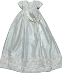 Susanne Lively Ivory Silk Baptism Gown with Seed Pearls & Bonnet - 0/6M