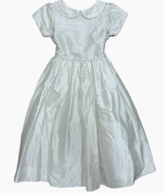 Susanne Lively Pearl Silk Dress with French Knot Detail - Size 6