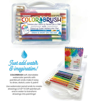 On the Go Colorbrush Watercolor Pencil & Paintbrush w/ Easel