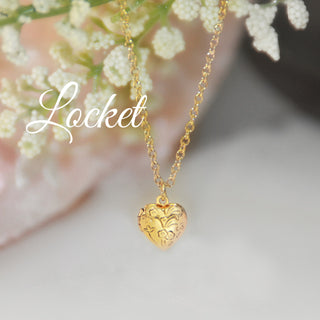 Classic Baby Mini Gold Heart Locket Necklace