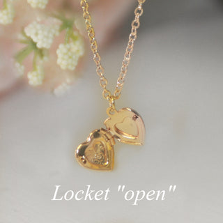 Classic Baby Mini Gold Heart Locket Necklace