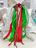 Christmas Santa Ribbon Strip Pony Tail Streamer