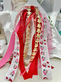 Christmas Santa Ribbon Strip Pony Tail Streamer