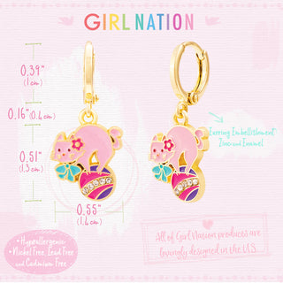 Huggie Hoop Dangle Earrings-Purr fect Kitty