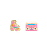 The Perfect Pair Cutie Enamel Stud Earrings - 80s Blast