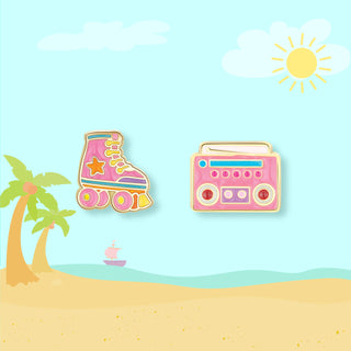 The Perfect Pair Cutie Enamel Stud Earrings - 80s Blast