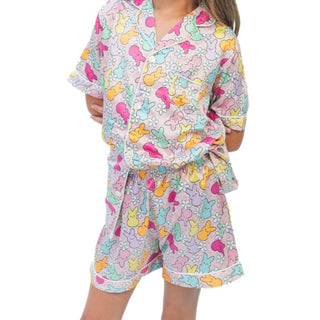 Kids Peep This Silky Satin PJ Short Set