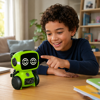 Jabberbot spy robot being played with