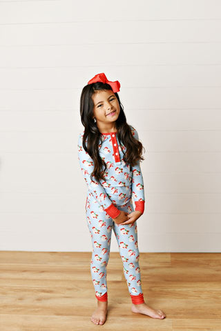 Swoon Kids Blue Santa Butterknit Two Piece PJ