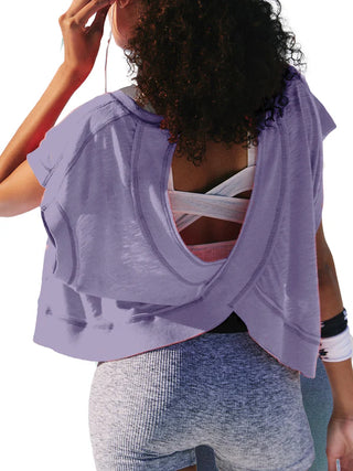 Fornia Girls Split Back Top- Purple