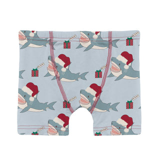 Kickee Boys Boxer Briefs - Illusion Blue Holiday Sharks