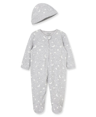 Little Me 2Pc Footie Set - Moon & Stars