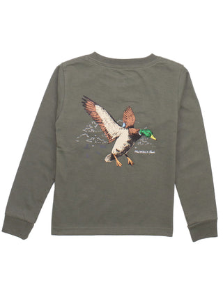 Properly Tied L/S Mallard Flight Olive Graphic Tee