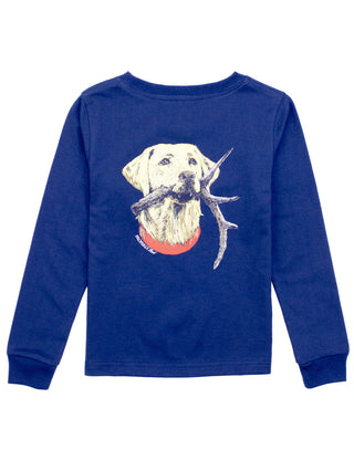 Properly Tied L/S River Blue Antler Lab Graphic Tee