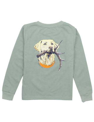 Properly Tied L/S Sage Antler Lab Graphic Tee