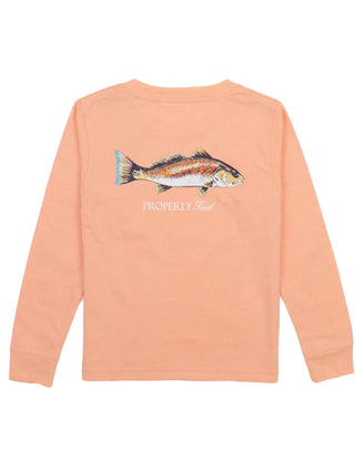 Properly Tied L/S Redfish Melon Graphic Tee