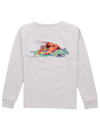 Properly Tied L/S Ice Grey Mardi Crawfish Graphic Tee