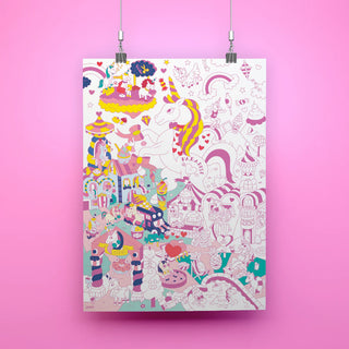 Omy Giant Coloring Poster- Unicorn