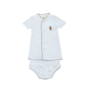 Zuccini Kids White Knit Labrador Puppy Diaper Set