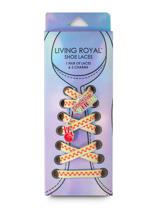Living Royal Shoe Laces And Charm Set - Positive Vibes