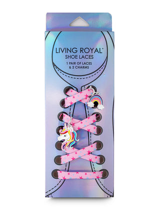 Living Royal Shoe Laces And Charm Set - Rainbow Smile