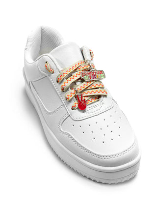 Living Royal Shoe Laces And Charm Set - Positive Vibes