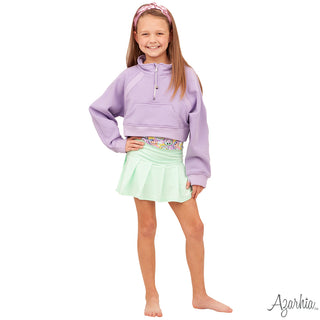 Azarhia Oversized Quarter Zip Cropped Sweatshirt