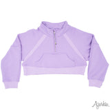 Azarhia Oversized Quarter Zip Cropped Sweatshirt