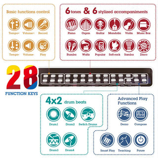 Hape black kids piano with 25 light-up keys