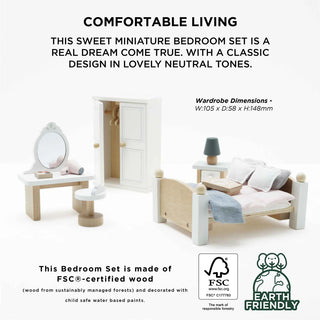 Daisylane Wooden Dollhouse Bedroom