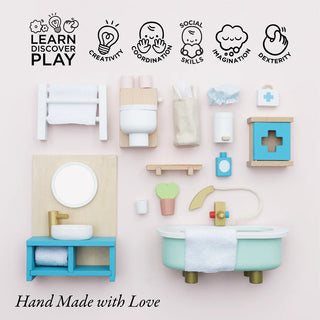 Daisylane Wooden Dollhouse Bathroom Furniture