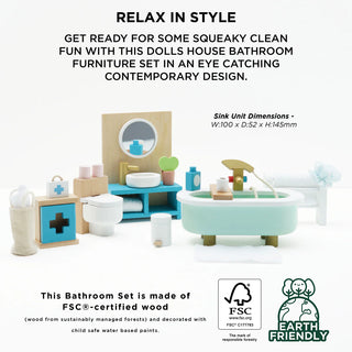 Daisylane Wooden Dollhouse Bathroom Furniture