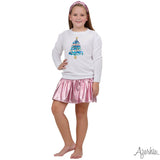 Azarhia Sequin Christmas Tree White Holly Velvet Sweatshirt