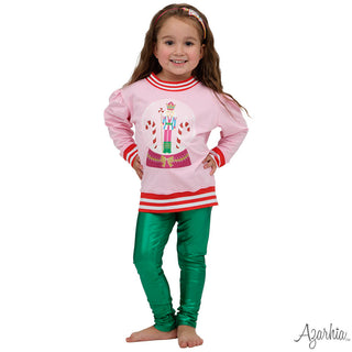 Azarhia Glitter Nutcracker Holly Light Pink Sweatshirt