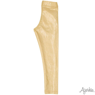 Azarhia Metallic Shimmer Leggings - Gold