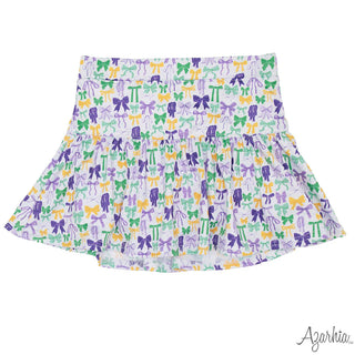 Azarhia Mardi Gras - Bows Gathered Skort