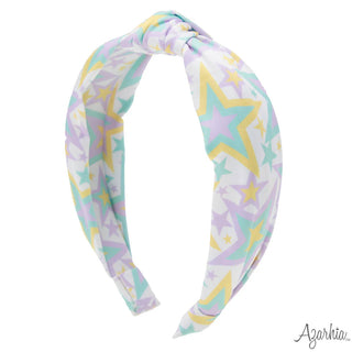 Azarhia Mardi Gras- Pastel Stars Top Knot Headband