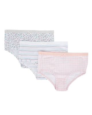 Girls MeMoi 3Pk Panty Pack  - Ditsy/Gingham/Stripe