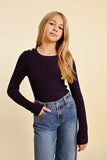 Navy Ribbed Knitted Sweater