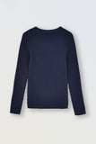 Navy Ribbed Knitted Sweater