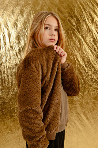 Molly Bracken Brown Faux Fur Jacket