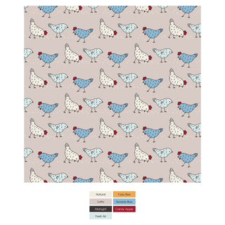 Kickee Convertible Sleeper with Zipper - Latte Chickens