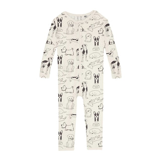 Kickee Convertible Sleeper with Zipper - Natural Dogs