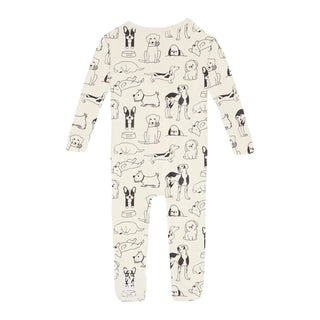 Kickee Convertible Sleeper with Zipper - Natural Dogs