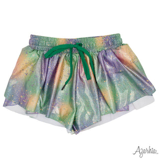 Azarhia Mardi Gras- Shimmer Splatter Butterfly Shorts