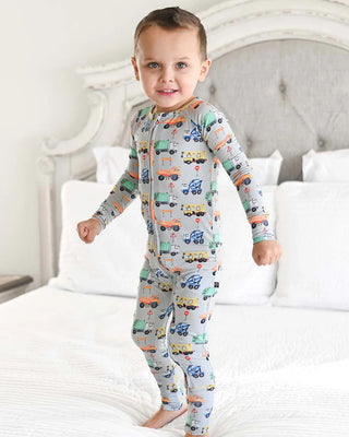 Lev Baby Mark 'Poppy': The Convertible Romper - Construction Trucks