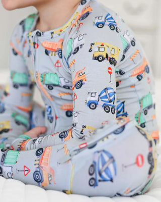 Lev Baby Mark 'Poppy': The Convertible Romper - Construction Trucks